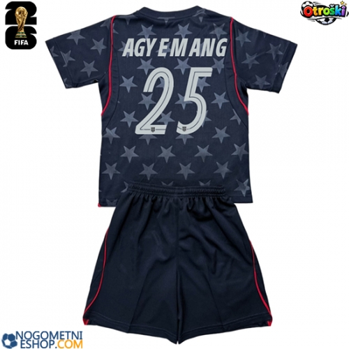 Otroški Nogometni dresi Združene države Patrick Agyemang #25 Gostujoči SP 2026 Kratek Rokav (+ Kratke hlače)